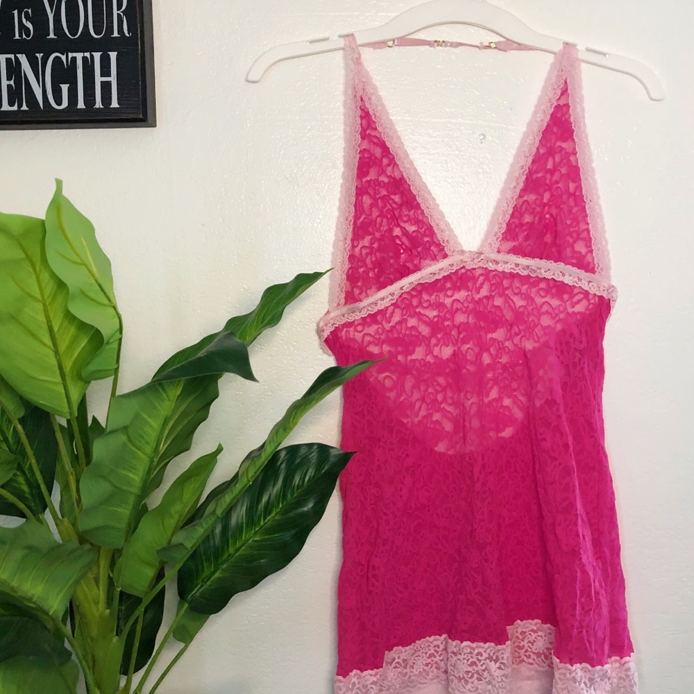 Victoria’s Secret The Lacie Hot Pink Chemise